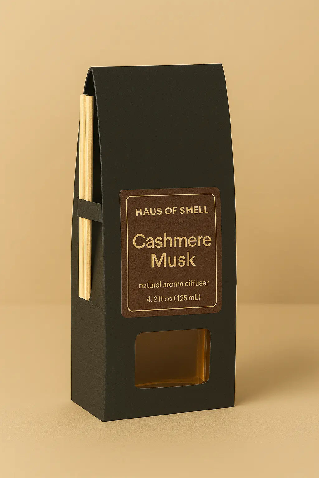 Cashmere Musk Natural Aroma Reed Diffuser – 4.2 fl oz (125 mL) HAUS OF SMELL